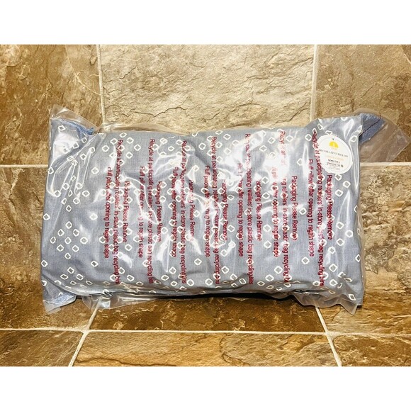 Blue and White Double Sided Lumbar Pillow Stripe Diamonds Tassels 10” x 18” New - Picture 5 of 7